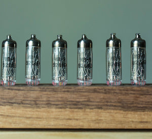 Russian Numitron Nixie Tube Clock - Solid Walnut