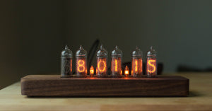 Nixie Tube Clock - Solid Walnut