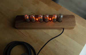 Nixie Tube Clock - Solid Walnut