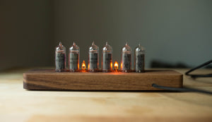 Nixie Tube Clock - Solid Walnut