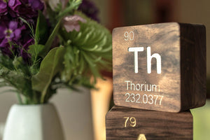 Thorium (Th): Periodic Table Atomic Element Carved Wooden Box - Walnut Hardwood