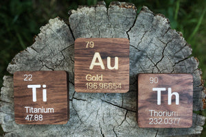 Titanium (Ti): Periodic Table Atomic Element Carved Wooden Box - Walnut Hardwood