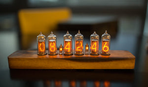 Nixie Tube Clock - Solid Walnut